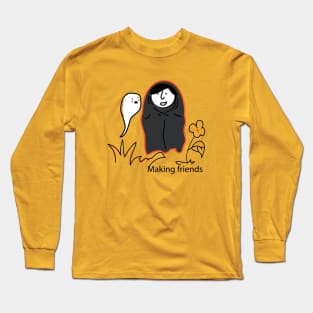 Making friends Halloween doodle Long Sleeve T-Shirt